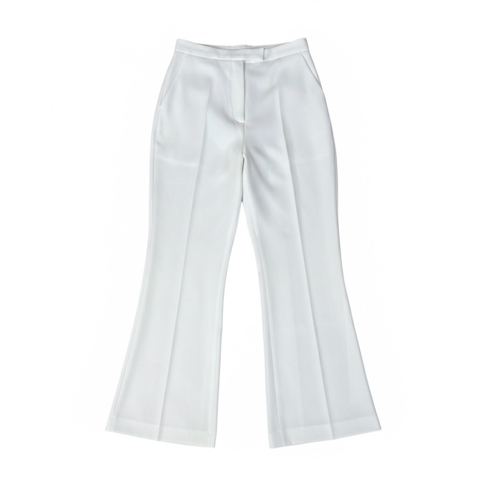 Zara Women's Cropped Wide Leg White Pants, Dress Pants, Business Casual, Summer